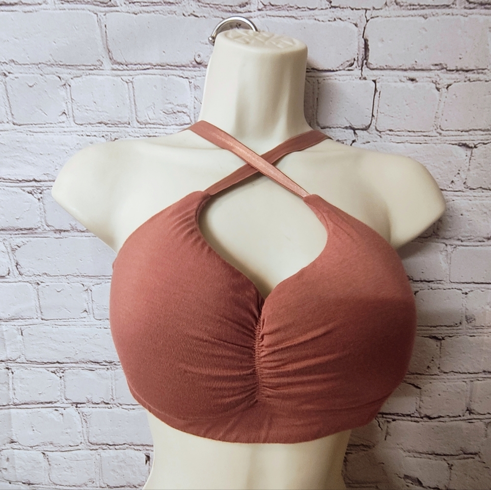 Ana Ono AO Monica Full Coverage Wire Free Mauve Crossover Bra Medium